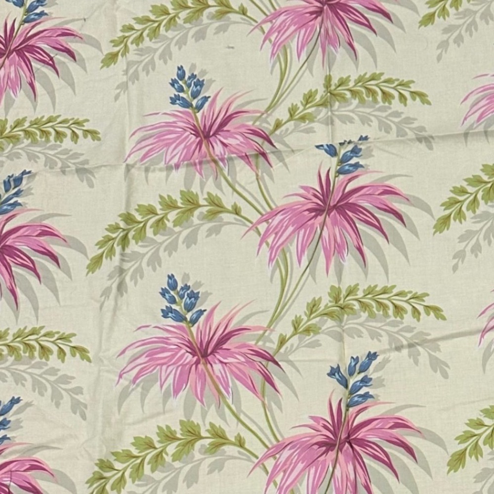 Amy Butler Ginger Bliss Free Spirit Cotton Fabric Floral Pink Cream 2.19 Yards
